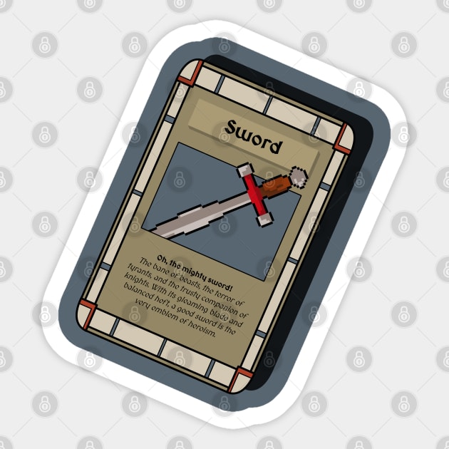 Sword Trading Card - Role Playing Game Sticker by Fun Funky Designs